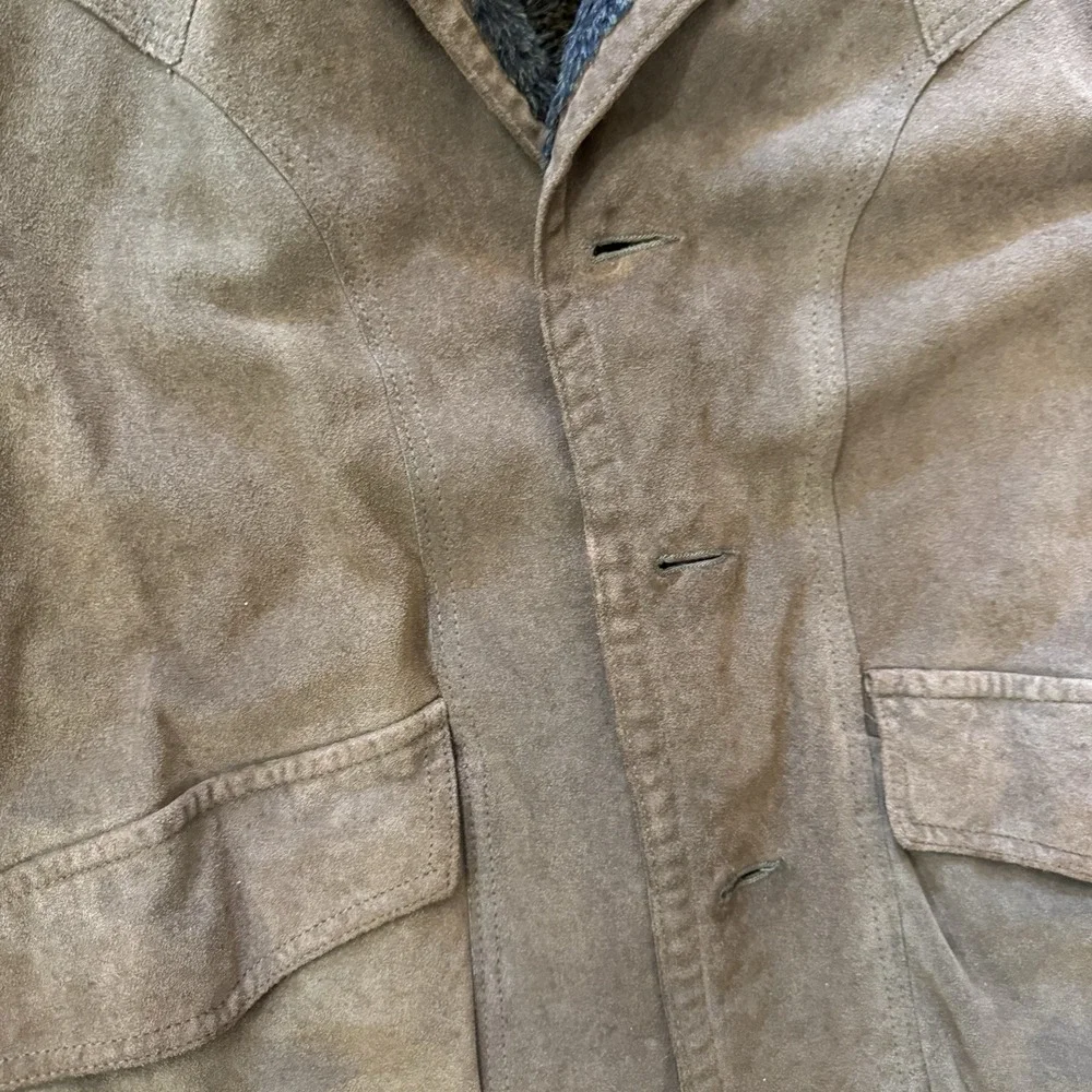 The Leather Shop Fur Lined Coat Sz 46 FAIR